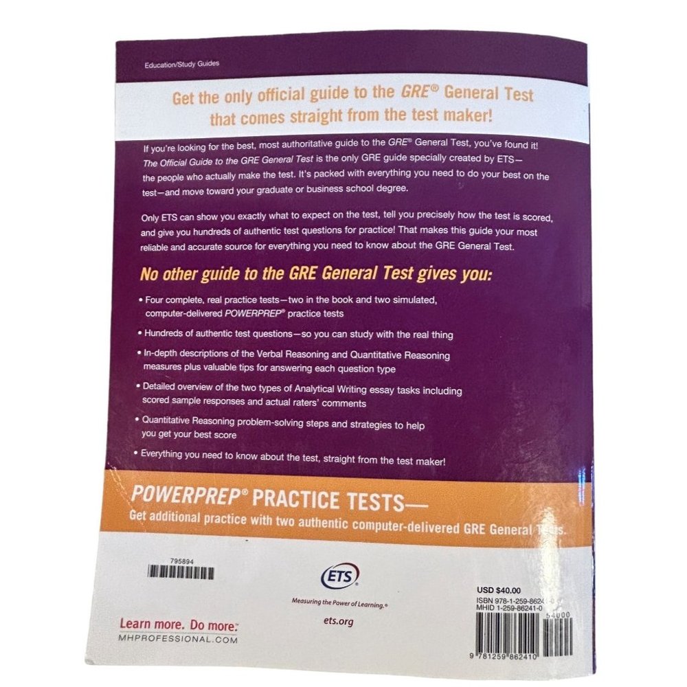 The Official Guide To The GRE General Test Book Prep Study - Picture 6 of 6